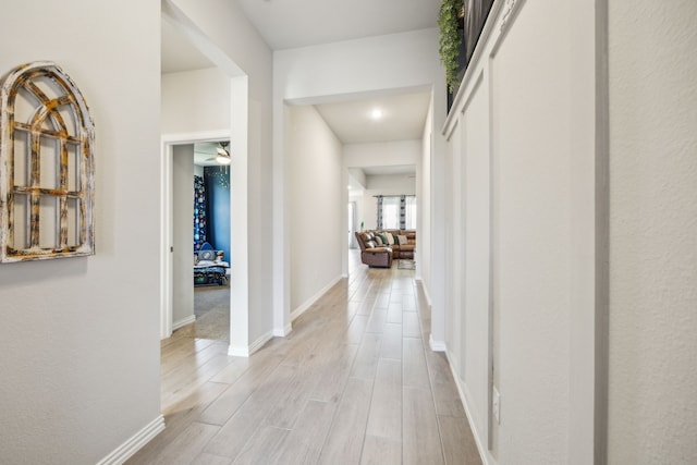 3120 Pioneer Path, Little Elm, TX 75068 - corridor with light wood finished floors and baseboards