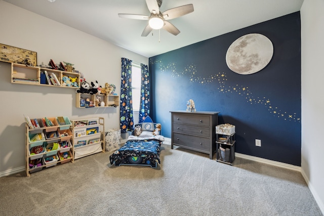 3120 Pioneer Path, Little Elm, TX 75068 - living area with carpet floors, a ceiling fan, and baseboards