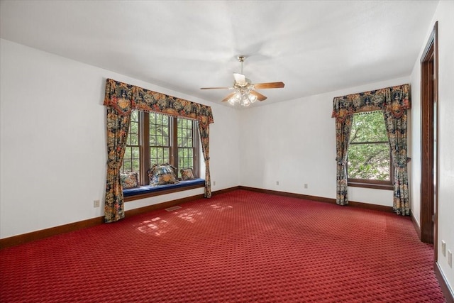 6908 Ridgewood Dr, Fort Worth, TX 76132 - carpeted spare room featuring healthy amount of natural light, a ceiling fan, and baseboards