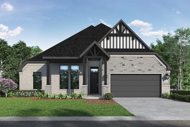 9704 Chesney Dr, Mesquite, TX 75126 - view of front of house with a front yard, driveway, and brick siding