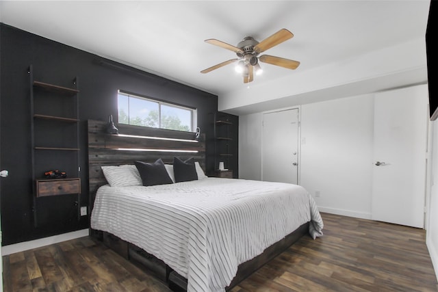 917 Park E Cir, Garland, TX 75043 - bedroom featuring wood finished floors and ceiling fan