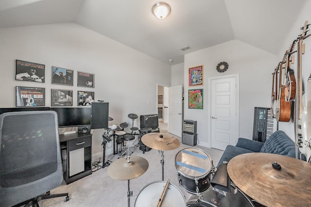 233 Honey Brook Ln, Aledo, TX 76008 - office area featuring lofted ceiling and baseboards