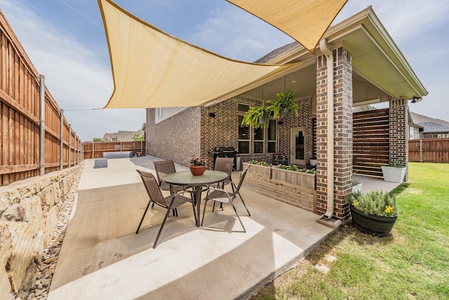 233 Honey Brook Ln, Aledo, TX 76008 - view of patio with a fenced backyard and outdoor dining area