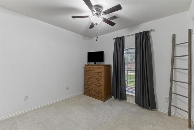 110 Stanford, Forney, TX 75126 - bedroom featuring light colored carpet, ceiling fan, and baseboards