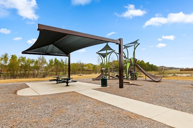 view of community jungle gym
