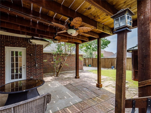 3000 Clearmeadow Dr, Mesquite, TX 75181 - view of patio featuring a fenced backyard and ceiling fan