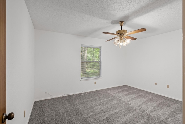 104 Murls Lake Rd, Weatherford, TX 76085 - spare room with carpet, ceiling fan, a textured ceiling, and baseboards