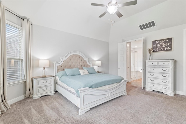 2540 Bottlebrush Dr, Prosper, TX 75078 - bedroom featuring carpet flooring, baseboards, ceiling fan, and lofted ceiling