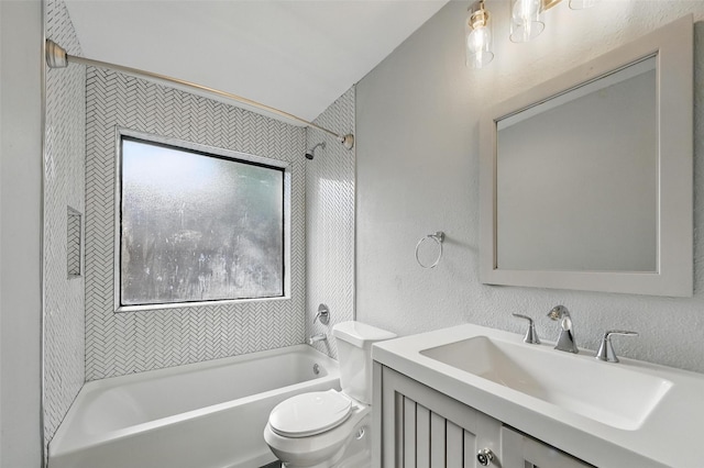 8805 Wood Glen Dr, Rowlett, TX 75088 - bathroom featuring toilet, bathing tub / shower combination, and vanity