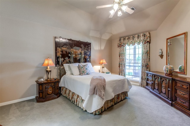 3671 Navarro Way, Frisco, TX 75034 - carpeted bedroom with ceiling fan, vaulted ceiling, and baseboards