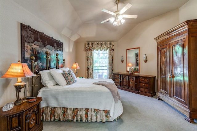 3671 Navarro Way, Frisco, TX 75034 - bedroom with carpet floors, lofted ceiling, and ceiling fan