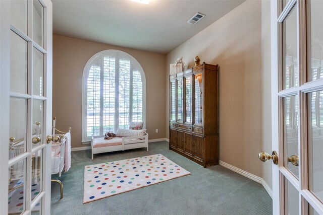 3671 Navarro Way, Frisco, TX 75034 - sitting room featuring french doors, carpet flooring, and baseboards