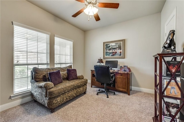 3804 Tunstall Dr, Frisco, TX 75036 - office space featuring light carpet, ceiling fan, and baseboards