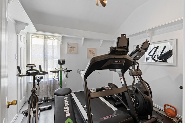 221 Whitestone Way, Weatherford, TX 76085 - workout area with vaulted ceiling