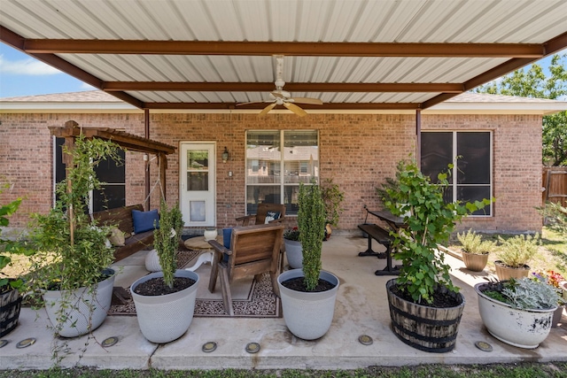 221 Whitestone Way, Weatherford, TX 76085 - view of patio / terrace with a ceiling fan and outdoor dining space