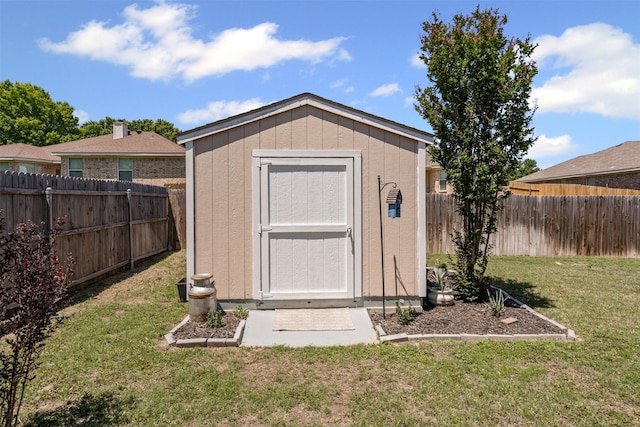 221 Whitestone Way, Weatherford, TX 76085 - view of shed with a fenced backyard