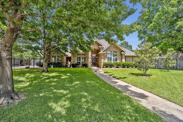 traditional-style home featuring brick siding