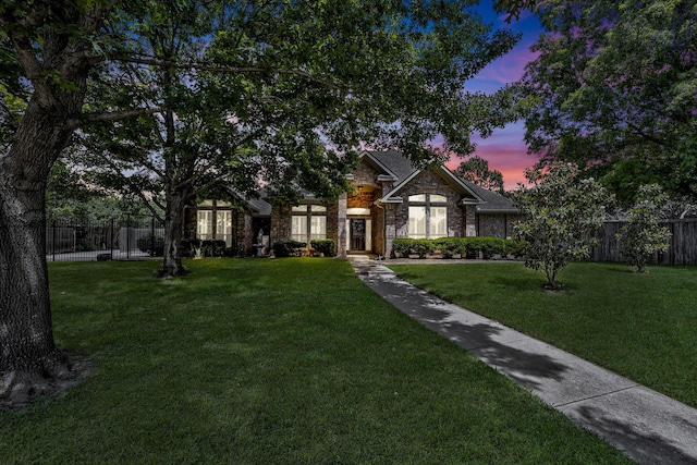 view of front facade featuring stone siding