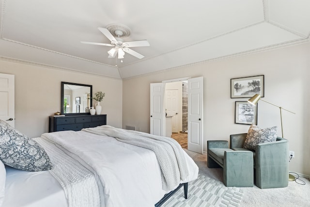 1141 Yorkshire Dr, Carrollton, TX 75007 - bedroom with carpet, ceiling fan, crown molding, and baseboards