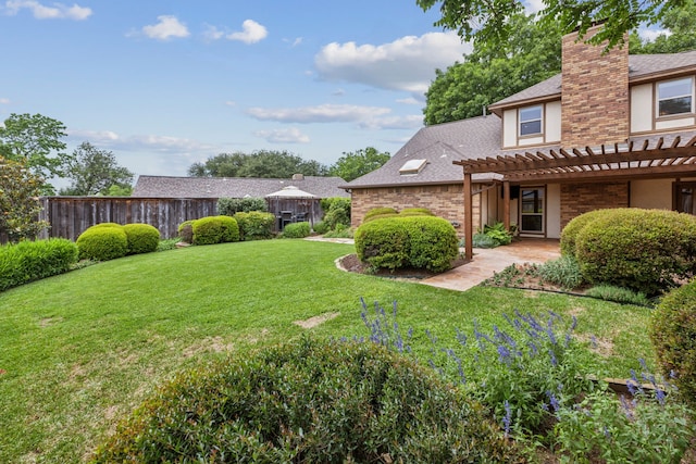 1141 Yorkshire Dr, Carrollton, TX 75007 - view of yard with a pergola