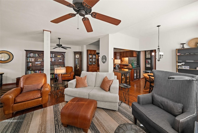 403 S Royall, Palestine, TX 75801 - living area featuring ceiling fan and wood finished floors