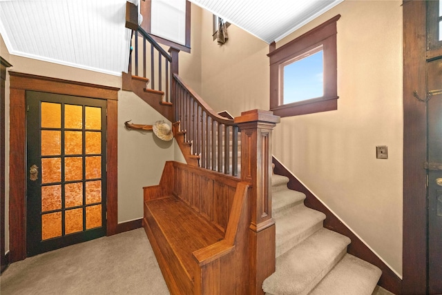 403 S Royall, Palestine, TX 75801 - stairway featuring carpet and baseboards