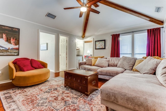 10014 Silver Creek Rd, Dallas, TX 75243 - living area with a ceiling fan, wood finished floors, and baseboards