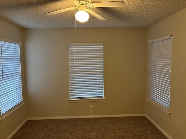 437 Browning Dr, Arlington, TX 76010 - empty room featuring carpet flooring, ceiling fan, and a textured ceiling