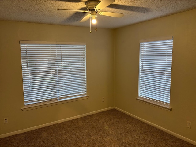 437 Browning Dr, Arlington, TX 76010 - carpeted empty room with ceiling fan, a textured ceiling, and baseboards