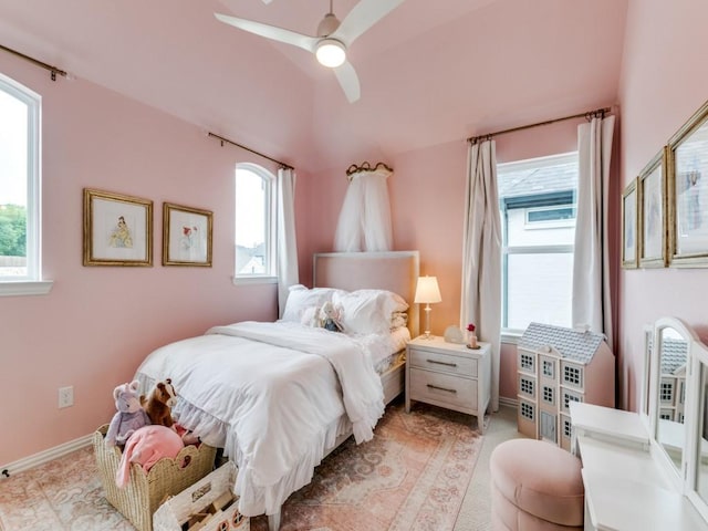 4837 Cumberland Cir, Carrollton, TX 75010 - bedroom featuring multiple windows, baseboards, and ceiling fan