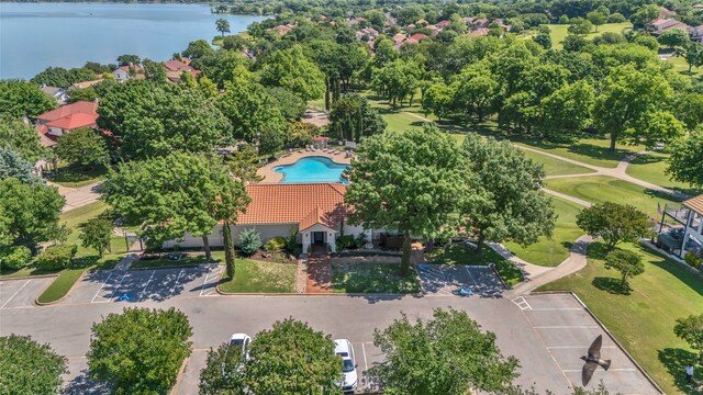 3405 Waterview Trl, Rockwall, TX 75087 - drone / aerial view of a nearby body of water and a pool area