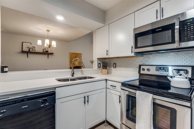 7640 W Greenway Blvd Unit 5P, Dallas, TX 75209 - kitchen with stainless steel appliances, a sink, light countertops, backsplash, and white cabinets