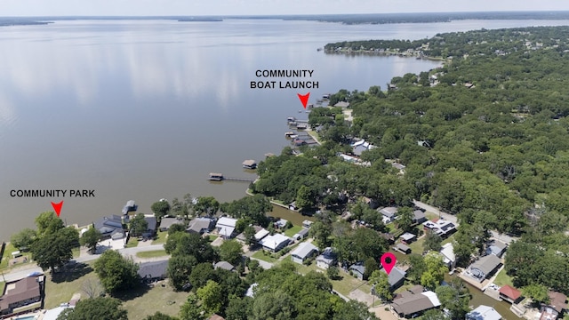 210 Harbor Dr, Gun Barrel City, TX 75156 - aerial view of property and surrounding area with a nearby body of water and nearby suburban area