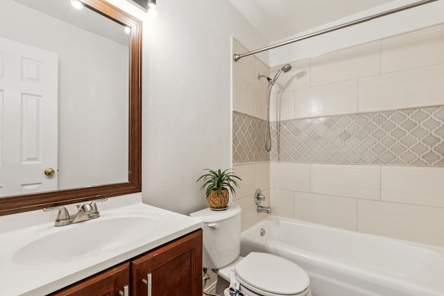 3843 Bernal Dr, Dallas, TX 75212 - bathroom with toilet, vanity, and bathing tub / shower combination