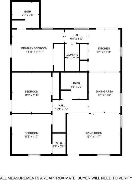 1413 Shelburne St, Waco, TX 76711 - property floor plan