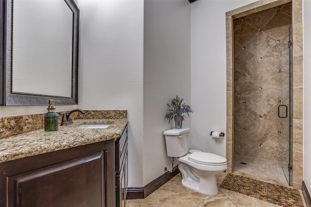 1716 Caman Park Dr, Lucas, TX 75002 - full bathroom featuring vanity, toilet, a shower stall, and baseboards
