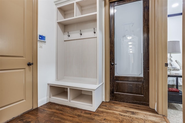 1716 Caman Park Dr, Lucas, TX 75002 - mudroom featuring dark wood-style flooring and baseboards