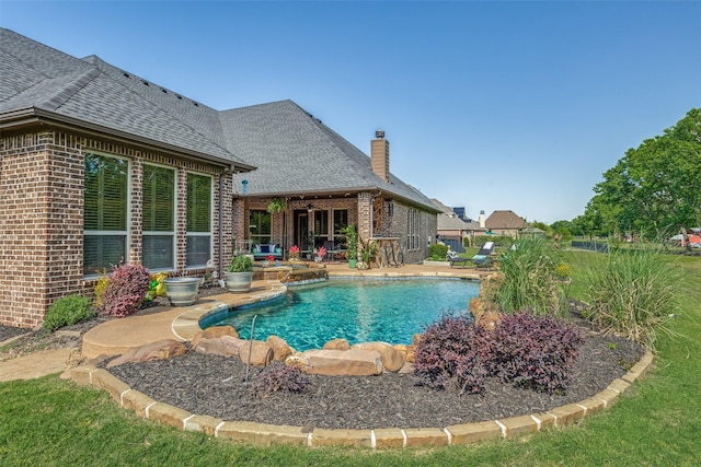 1716 Caman Park Dr, Lucas, TX 75002 - view of swimming pool featuring a patio area and a pool with connected hot tub