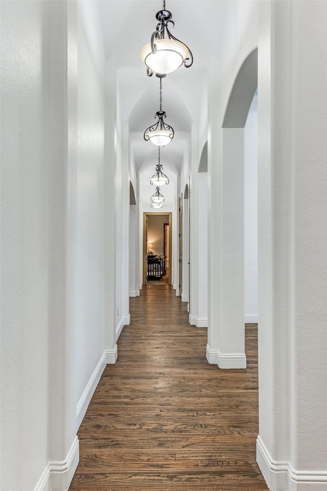 1716 Caman Park Dr, Lucas, TX 75002 - hall with arched walkways, dark wood-type flooring, and baseboards