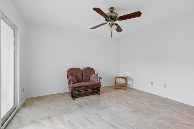 4448 Wind River Ln, Garland, TX 75042 - sitting room featuring plenty of natural light and a ceiling fan