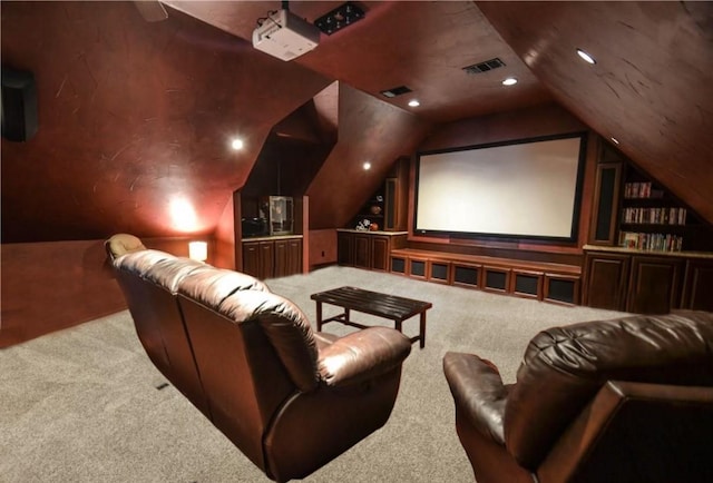 4145 Victory Dr, Frisco, TX 75034 - cinema with carpet, lofted ceiling, and recessed lighting