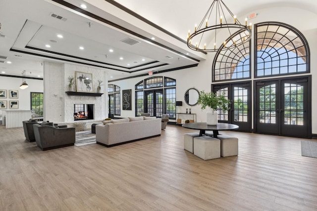 4145 Victory Dr, Frisco, TX 75034 - common area with recessed lighting, a high ceiling, and crown molding