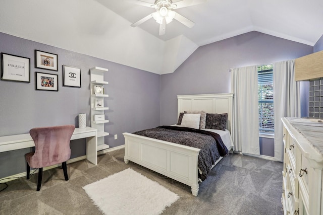 5603 Blazing Star Rd, Frisco, TX 75036 - carpeted bedroom featuring lofted ceiling, a ceiling fan, and baseboards