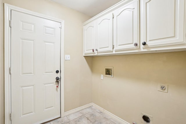 612 Christan Ct, Rockwall, TX 75087 - laundry area featuring electric dryer hookup, cabinet space, baseboards, and hookup for a washing machine
