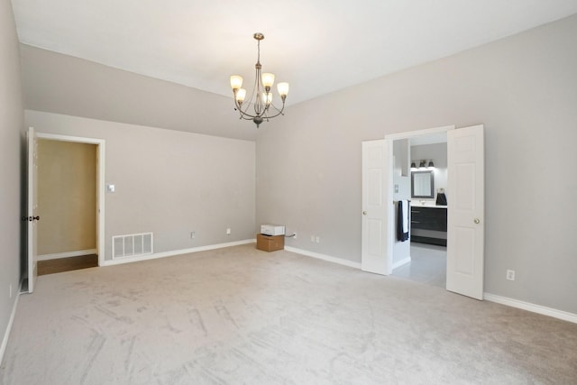 612 Christan Ct, Rockwall, TX 75087 - unfurnished room with a chandelier, carpet floors, and baseboards
