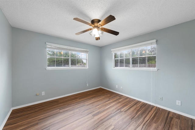 178 Norwood Dr, Woodway, TX 76712 - unfurnished room featuring wood finished floors, ceiling fan, baseboards, and a textured ceiling