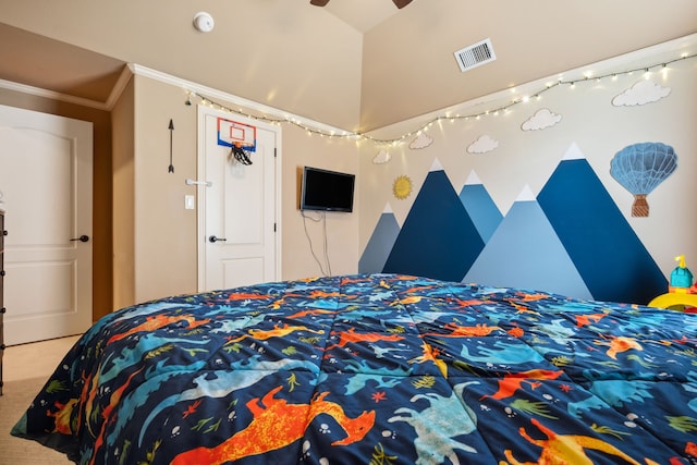 4307 Savannah Ln, Granbury, TX 76049 - carpeted bedroom featuring crown molding