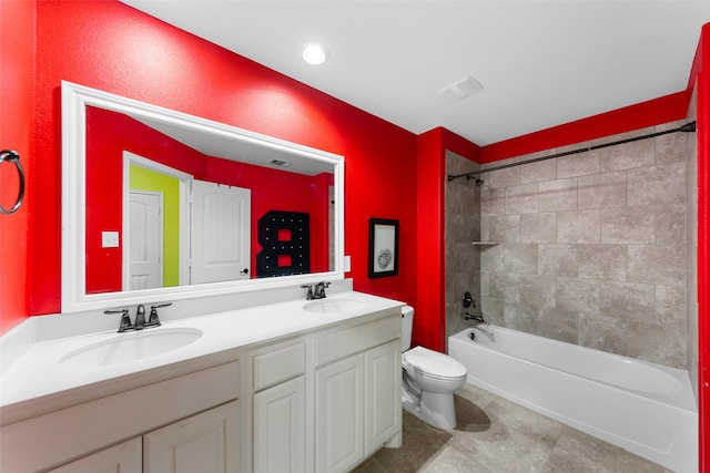 3030 Maverick Dr, Forney, TX 75126 - full bathroom featuring toilet, double vanity, and  shower combination