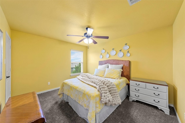 3030 Maverick Dr, Forney, TX 75126 - bedroom featuring dark colored carpet, a ceiling fan, and baseboards