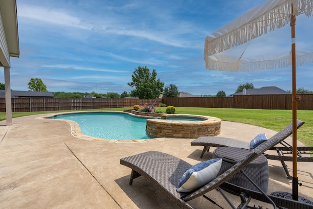112 Mustang Dr, Fate, TX 75087 - view of pool featuring a patio and a pool with connected hot tub